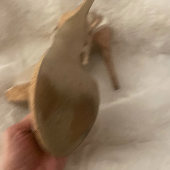 Guess open-toed cork platform stilettos size 7 - Picture 4 of 10